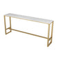 White Faux Marble Bar Height Table Glam Rectangle Bar Dining Table