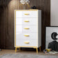 Cassa di legno in oro in oro in stile glam con cassetti multipla