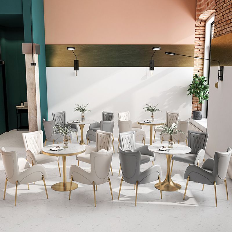 Glossy White Table with Metal Tulip Traditional Luxury Dining Table Clearhalo 'Dining Tables & Seating' 'Dining Tables' 'dining_table' 'furn' 'furn_dining_table' 'Furniture' 'Kitchen & Dining Furniture' 1200x1200_3633cb44-427c-4671-ba8d-87e74de02b94