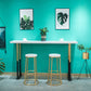 Glam Style Rectangle Bar Table Solid Wood Bar Dining Table for Home