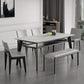 Stone Top Dining Table Contemporary Dining Table with 4 Wood Legs