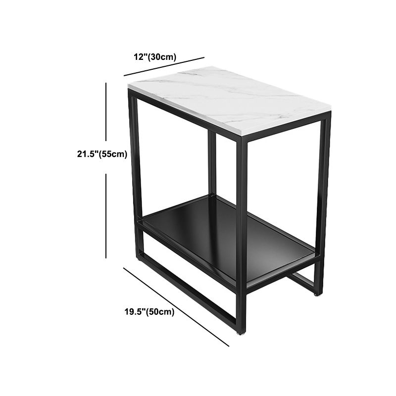 21 pulgadas H Modern Nightstand Glass Top Storage Abierto Estante de almacenamiento incluida
