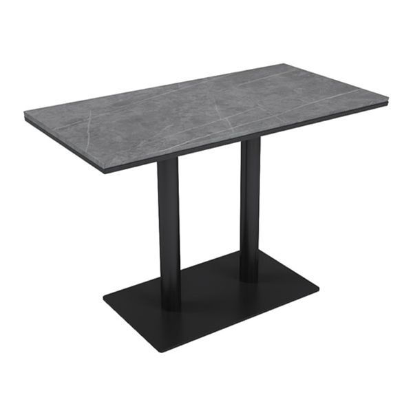 Industrial Sintered Stone Dinner Room Kitchen Table Gray Table with Black Frame for Dining Room Clearhalo ' dining_table' 'Dining Tables & Seating' 'Dining Tables' 'furn' 'furn_dining_table' 'Furniture' 'furniture_dining_table' 'Kitchen & Dining Furniture' 'kitchen&dining_furn' 'kitchen' 'kitchen_dining_table' 1200x1200_36380e89-4a96-42ab-9f8f-17a97f63b7e9