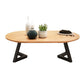 Nordic Solid Wood Elliptical Coffee Cocktail Table with 2 Legs Clearhalo 'Coffee & Accent Tables' 'Coffee Tables' 'coffee_tables' 'furn' 'furn_coffee_tables' 'Furniture' 'Living Room Furniture' 1200x1200_36385734-e3e6-4f55-ab6a-19a0ffe8d615