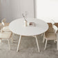 Juego de comedor moderno de piedra redonda con muebles de 1/4/5/7 piezas en blanco