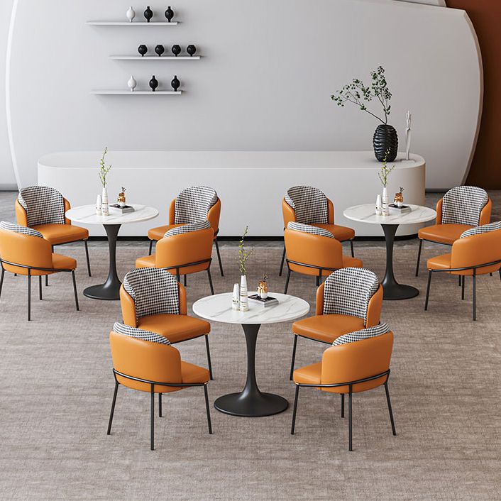 Runde Esstisch Set mit Metallbasis 1/5 Stücke moderne Esseet -Set für Küche