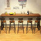 Rechteckiger Bar-Esstisch aus Holz. Moderner Bartisch mit Bockgestell in Schwarz