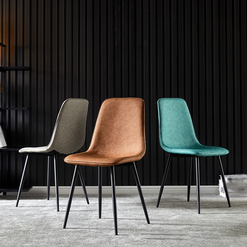 Scandinavian Style Metal Chairs Set Kitchen Dining Solid Back Side Chairs Clearhalo ' kitchen&dining_furn' 'Dining Chairs' 'Dining Tables & Seating' 'dining_chair' 'furn' 'furn_dining_chair' 'Furniture' 'furniture_dining_chair' 'Kitchen & Dining Furniture' 'kitchen' 1200x1200_363d2c67-d067-40bb-ad53-8558f9c033fc