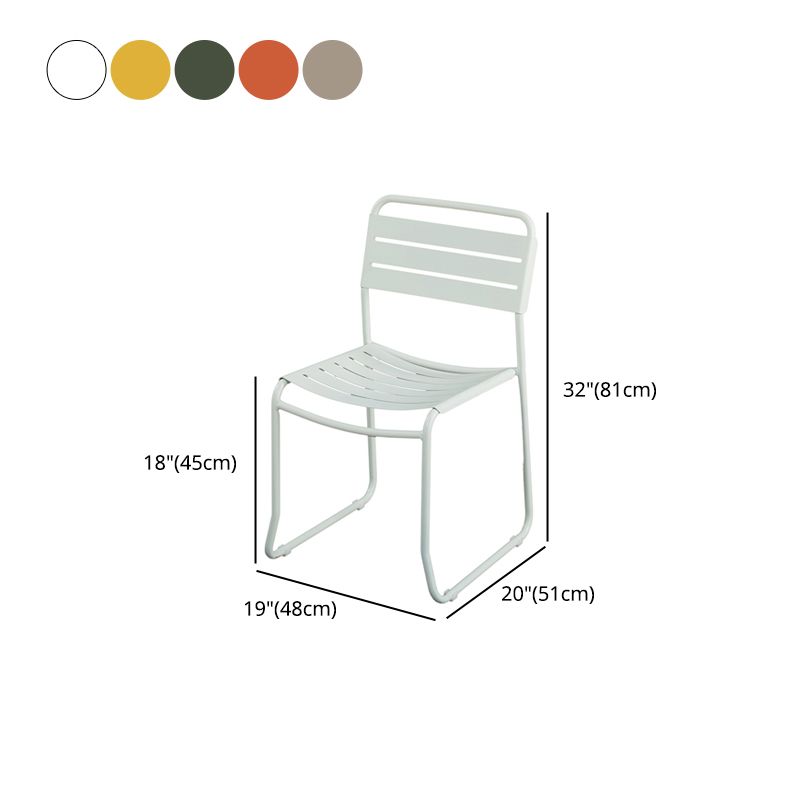 Glam Style Metal Side Chair Ladder Back Dining Chair for Patio Clearhalo 'Dining Chairs' 'Dining Tables & Seating' 'dining_chair' 'furn' 'furn_dining_chair' 'Furniture' 'furniture_dining_chair' 'Kitchen & Dining Furniture' 1200x1200_363f2549-be81-4fed-a932-70f74304ced3