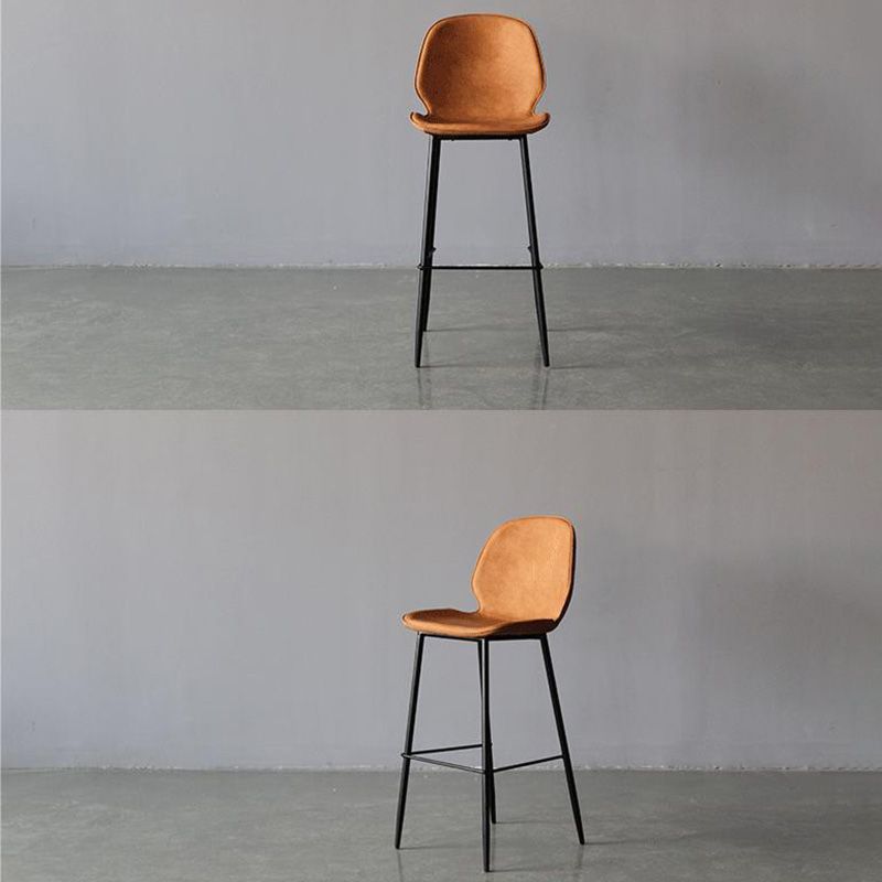 Contemporary Faux Leather Counter Stool Low Back Stool with Black Frame Clearhalo 'Bar Furniture' 'Bar Stools' 'bar_stools' 'furn' 'furn_bar_stools' 'Furniture' 'Kitchen & Dining Furniture' 1200x1200_363f922c-0b62-4327-8a71-d367c697239e