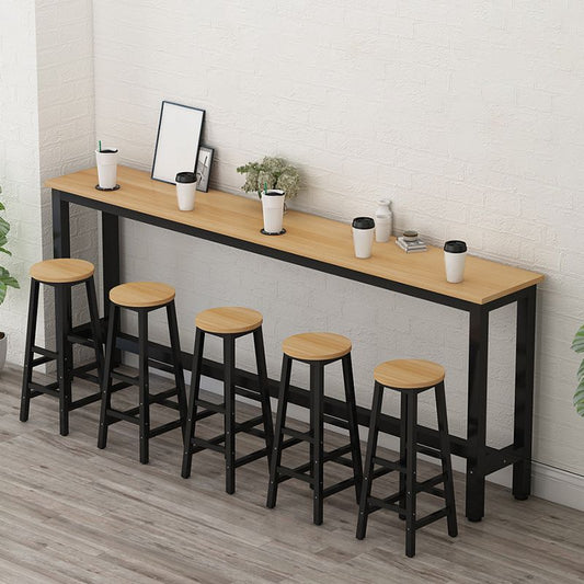 Industrial Rectangle Wood Counter Table 6 Pieces Bar Table Set for Cafe Clearhalo 'Bar Furniture' 'furn' 'furn_home_bar_bar_sets' 'Furniture' 'Home Bars & Bar Sets' 'home_bar_bar_sets' 'Kitchen & Dining Furniture' 1200x1200_364068f6-be58-4962-96b2-73b05fba4b63