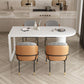 Free Form Sintered Stone Dining Table Modern Dining Table with Double Pedestal for Home Clearhalo 'Dining Tables & Seating' 'Dining Tables' 'dining_table' 'furn' 'furn_dining_table' 'Furniture' 'Kitchen & Dining Furniture' 1200x1200_36424725-d4e7-4f7b-b060-f8bed480e85a