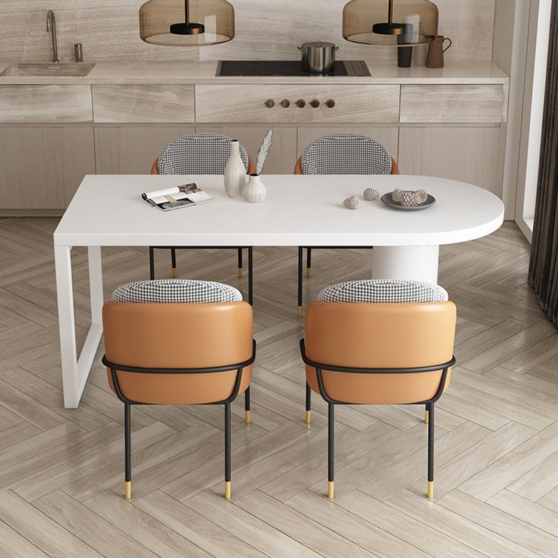 Free Form Sintered Stone Dining Table Modern Dining Table with Double Pedestal for Home Clearhalo 'Dining Tables & Seating' 'Dining Tables' 'dining_table' 'furn' 'furn_dining_table' 'Furniture' 'Kitchen & Dining Furniture' 1200x1200_36424725-d4e7-4f7b-b060-f8bed480e85a