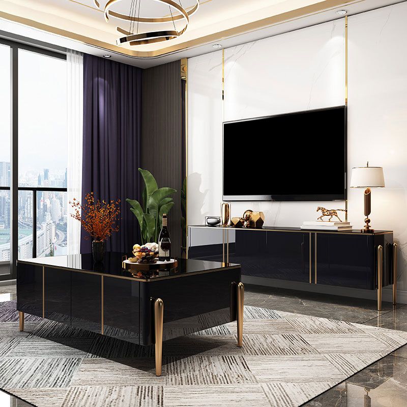 Glam TV Media Stand Enclosed Storage Media Console for Living Room Clearhalo 'furn' 'furn_tv_stands_entertainment_centers' 'Furniture' 'Living Room Furniture' 'TV Stands & Entertainment Centers' 'TV Stands & Media Storage Furniture' 'tv_stands_entertainment_centers' 1200x1200_36442097-859e-4f85-ac84-4a92444dedf9