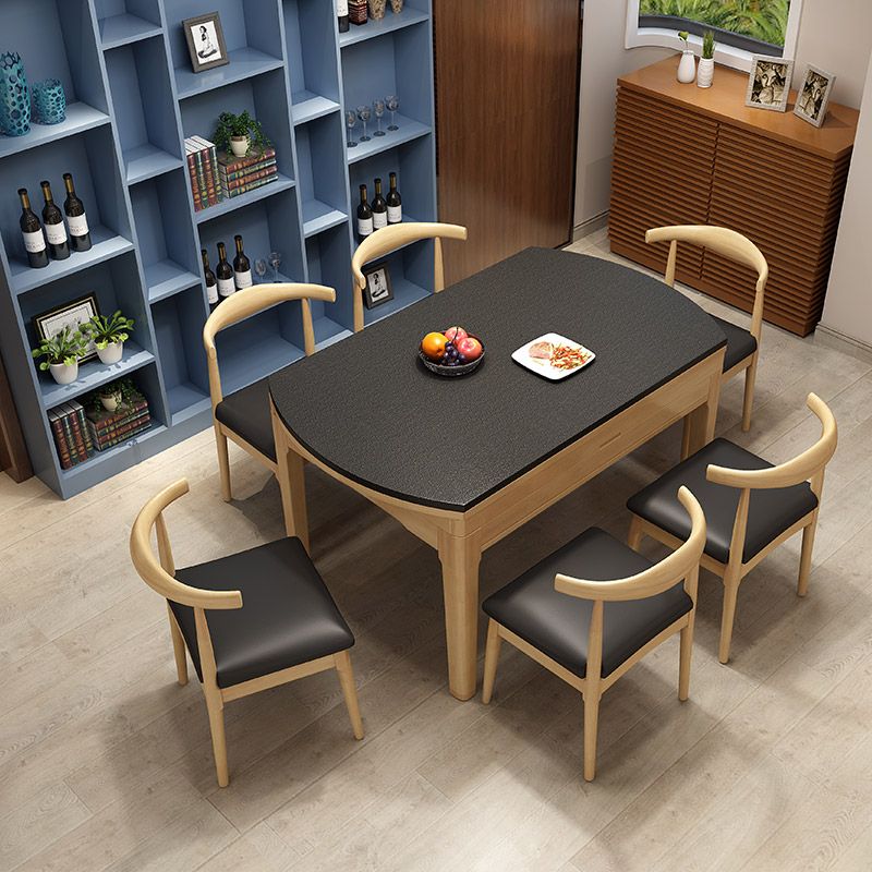 Simplicity Style Dining Site Table Round Stone Furniture with Drop-Leaf Clearhalo 'Dining Tables & Seating' 'Dining Tables' 'dining_table' 'furn' 'furn_dining_table' 'Furniture' 'Kitchen & Dining Furniture' 1200x1200_3645040b-1af0-4b14-81fb-3a4371419430