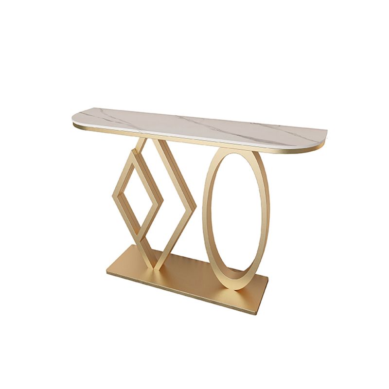 Tabella della console di metallo e pietra moderna da 31 pollici console di divano alto