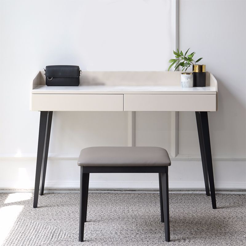Set di vanità contemporanei 2 cassetti di stoccaggio con sgabelli imbottiti 29,5 "di altezza