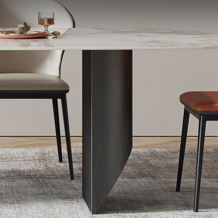 Metal Modern Rectangle Dining Table Sintered Stone Table for Dining Room and Kitchen Clearhalo ' dining_table' 'Dining Tables & Seating' 'Dining Tables' 'Furniture' 'furniture_dining_table' 'Kitchen & Dining Furniture' 'kitchen&dining_furn' 'kitchen' 'kitchen_dining_table' 1200x1200_3647db45-8aba-43b8-b51f-afdbb3745502
