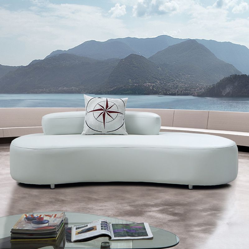 Contemporary Leather Sofa Tight Back Armless Settee for Living Room