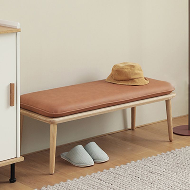 Modern Bench Wood Entryway Bench with Cushioned 39.37" L x 17.71" W x 14.96" H Clearhalo 'Benches' 'Chairs & Seating' 'furn' 'furn_benches' 'Furniture' 'Living Room Furniture' 1200x1200_3648609d-7dd5-4c59-abab-54754aaa1fdc