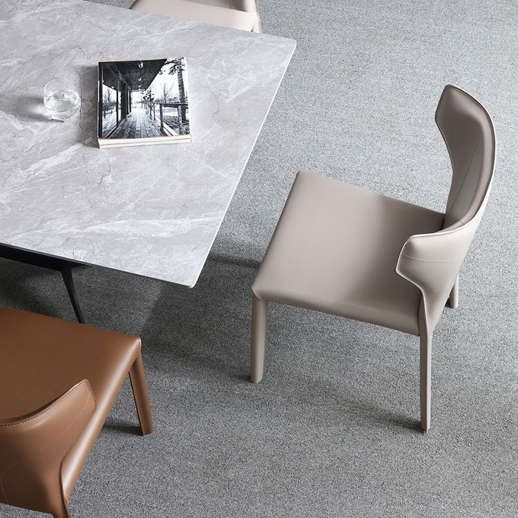 Designer Style Leather Dining Side Chair Wingback Dining Chair for Home Use Clearhalo ' kitchen&dining_furn' 'Dining Chairs' 'Dining Tables & Seating' 'dining_chair' 'furn' 'furn_dining_chair' 'Furniture' 'furniture_dining_chair' 'Kitchen & Dining Furniture' 'kitchen' 1200x1200_364a8e05-3c55-4042-ba9e-93e2e0735a86