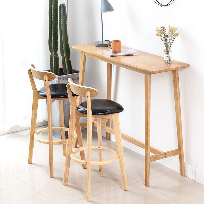 Rectangle Solid Wood Counter Height Table Modern Trestle Base in Brown and Natural Clearhalo 'Bar Furniture' 'Bar Tables' 'bar_tables' 'furn' 'furn_bar_tables' 'Furniture' 'Kitchen & Dining Furniture' 1200x1200_364b4acb-718e-4ef3-89bb-3073de1c488a