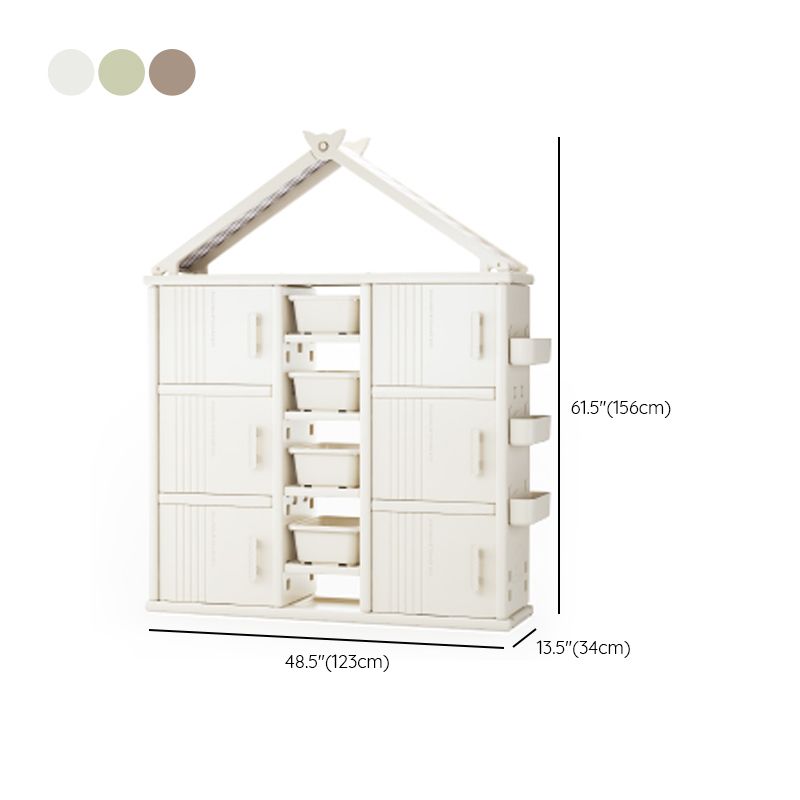 Modern Style Plastic Frame Wardrobe Freestanding Wardrobe with Shelves and Clothes Rail Clearhalo 'Armoires & Wardrobes' 'armoires_wardrobes' 'Bedroom Furniture' 'furn' 'furn_armoires_wardrobes' 'Furniture' 1200x1200_364b96ff-1f44-4011-b5cd-efe6467a5189