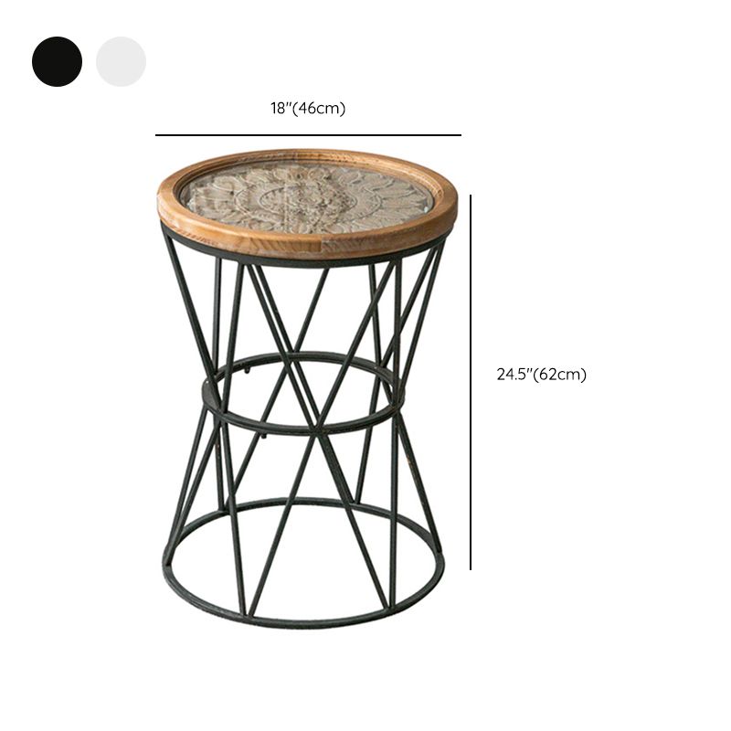 Tavolino in legno in legno di campagna francese tavolo da base di ferro in difficoltà