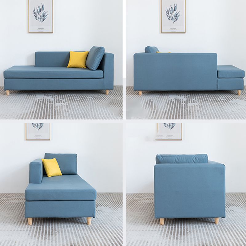 Scandinavian One Armed Wooden Accent Chair Square Arms Chaise