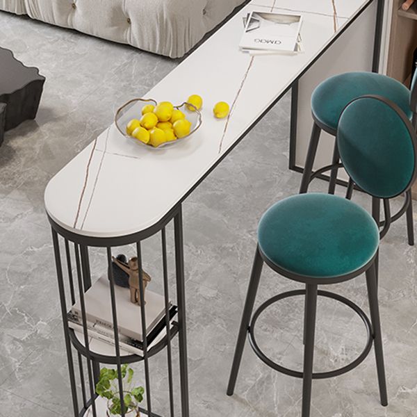 Industrial Black Iron Bar Table Marble White Top Specialty 41.3"H Bistro Table Clearhalo 'Bar Furniture' 'Bar Tables' 'bar_tables' 'furn' 'furn_bar_tables' 'Furniture' 'furniture_bar_tables' 'Kitchen & Dining Furniture' 1200x1200_364cc5ce-adcb-466e-b0cd-af360c30ffb8