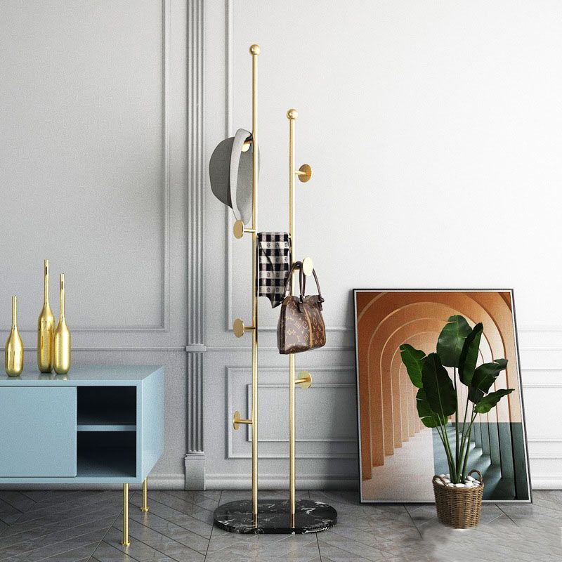 Contemporary Hall Tree Metal Free Standing with Hooks Coat Hanger Clearhalo 'Entry & Mudroom Furniture' 'furn' 'furn_hall_tree_coat_racks' 'Furniture' 'Hall Trees & Coat Racks' 'hall_tree_coat_racks' 1200x1200_364d153b-3f4e-4d3b-8138-a680f3731700