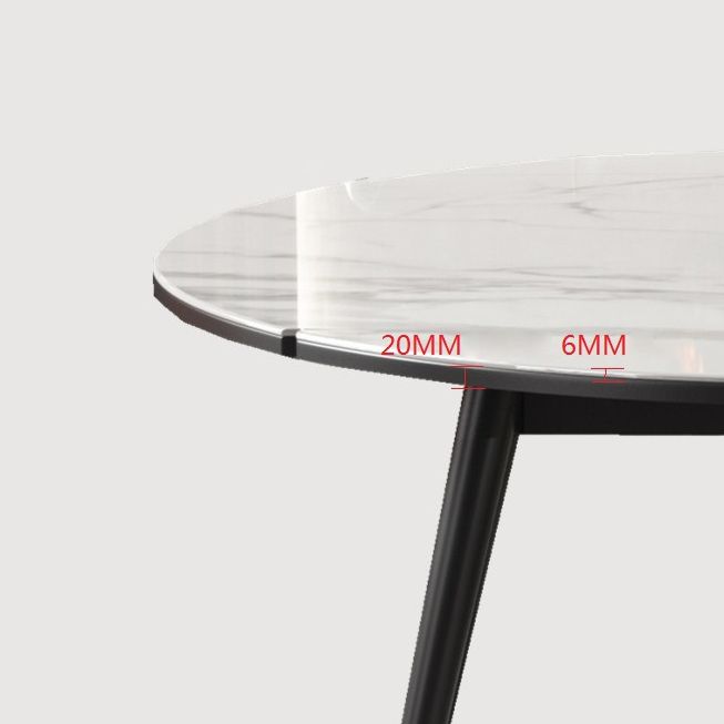 Modern Style Sintered Stone Dining Table White Round Table with Metal Base Clearhalo ' dining_table' 'Dining Tables & Seating' 'Dining Tables' 'furn' 'furn_dining_table' 'Furniture' 'furniture_dining_table' 'Kitchen & Dining Furniture' 'kitchen&dining_furn' 'kitchen' 'kitchen_dining_table' 1200x1200_364d286b-84c4-4e49-9aa1-68aac77965ff