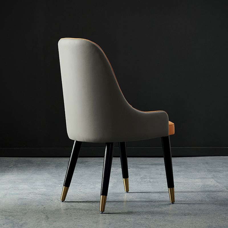 Sillas de comedor de cocina glamorosa sillas laterales tapizadas con patas de madera