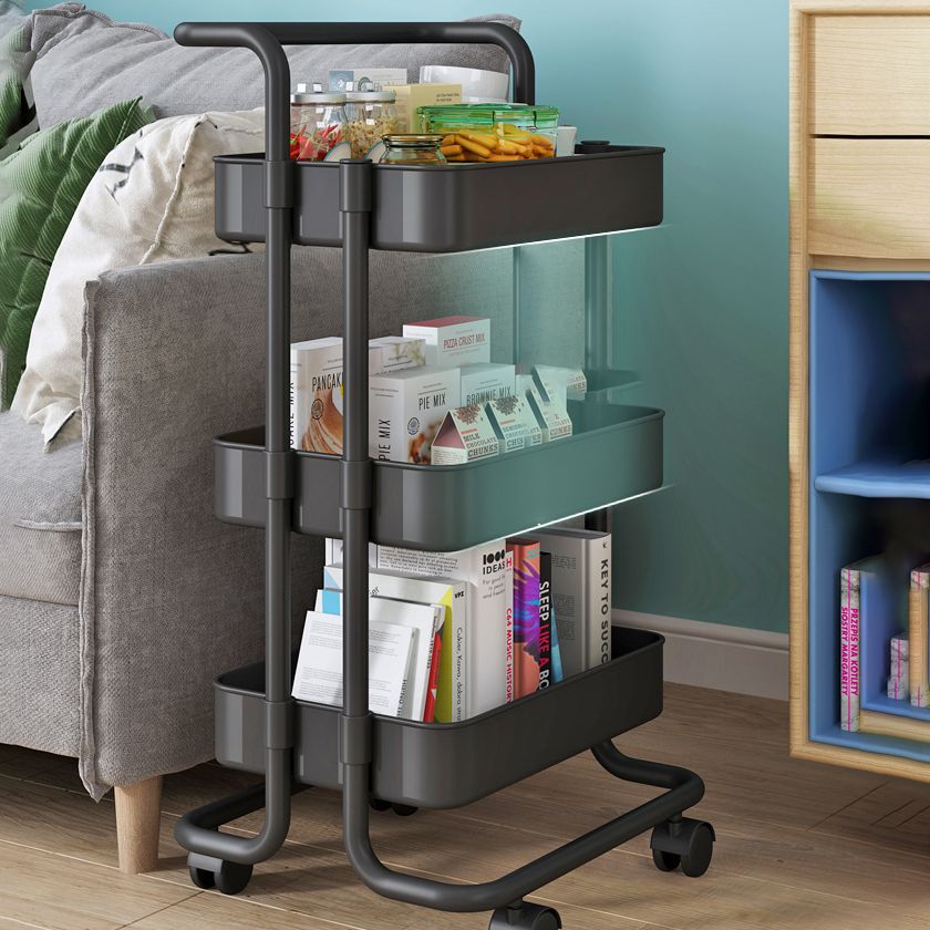 Industrial Vertical Etagere Bookshelf Iron Frame Plastic Shelf with Caster Wheels Clearhalo 'Bookcases' 'furn' 'furn_bookcases' 'Furniture' 'furniture_bookcases' 'kitchen' 'kitchen_bookcases' 'Living Room Furniture' 'Office Furniture' 1200x1200_3657af12-8195-4724-9215-28c887280b07