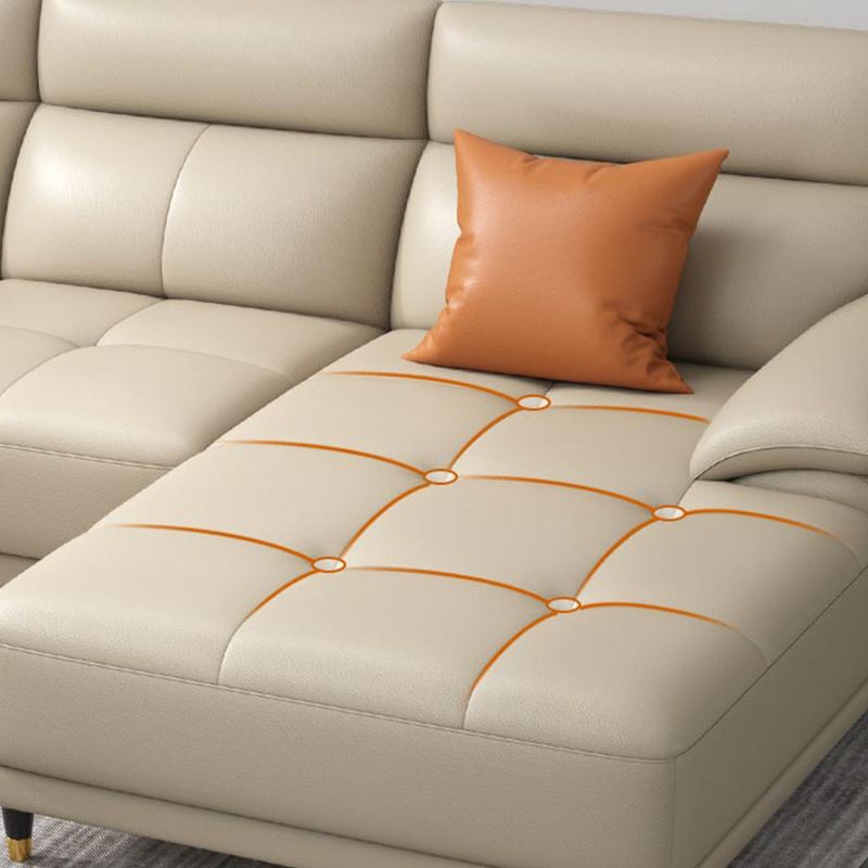 Genuine Leather Sectional Sofa Pillow Top Arm Sofa for Living Room Clearhalo 'furn' 'furn_sectionals' 'Furniture' 'Living Room Furniture' 'Sectionals' 1200x1200_3657e450-0fa8-42b2-99ef-5425fec95d3a