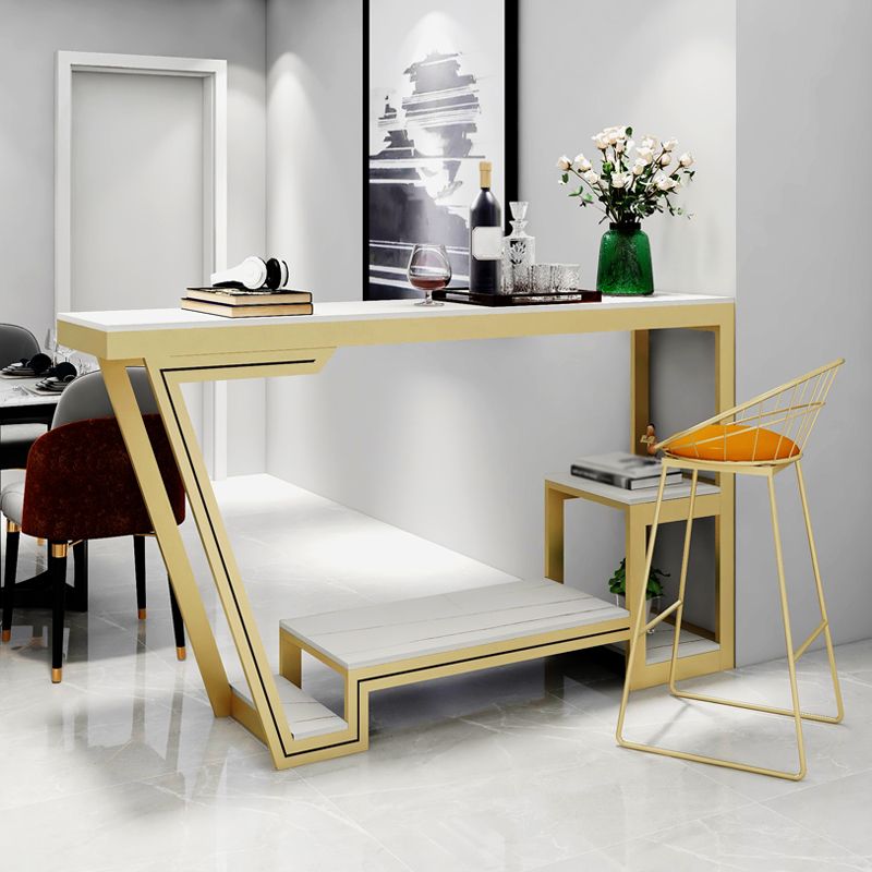 Tavolo da bistrot industriale con portata di pietra bianca in pietra tavolo da bar per casa