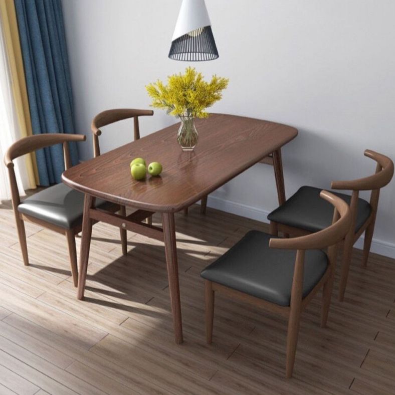 Rectangular Solid Wood Dining Table Modern Furniture with 4 Legs in Matte Finish Clearhalo 'Dining Tables & Seating' 'Dining Tables' 'dining_table' 'furn' 'furn_dining_table' 'Furniture' 'Kitchen & Dining Furniture' 1200x1200_365d967a-5134-469a-b5f9-f0841cbd1b74