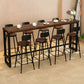 Modern Rectangle Solid Wood Bar Table Set 1/5/9 Pieces Counter Table with Black Stools Clearhalo 'Bar Furniture' 'furn' 'furn_home_bar_bar_sets' 'Furniture' 'Home Bars & Bar Sets' 'home_bar_bar_sets' 'Kitchen & Dining Furniture' 1200x1200_365f5120-95c8-49d0-b6a9-b743f705afb0