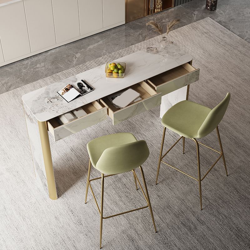 Glam Style Stone Bar Dining Table Rectangle Bar Table for Living Room Clearhalo 'Bar Furniture' 'Bar Tables' 'bar_tables' 'furn' 'furn_bar_tables' 'Furniture' 'Kitchen & Dining Furniture' 1200x1200_3661442d-4b32-4687-b60d-38a4df52d4cb