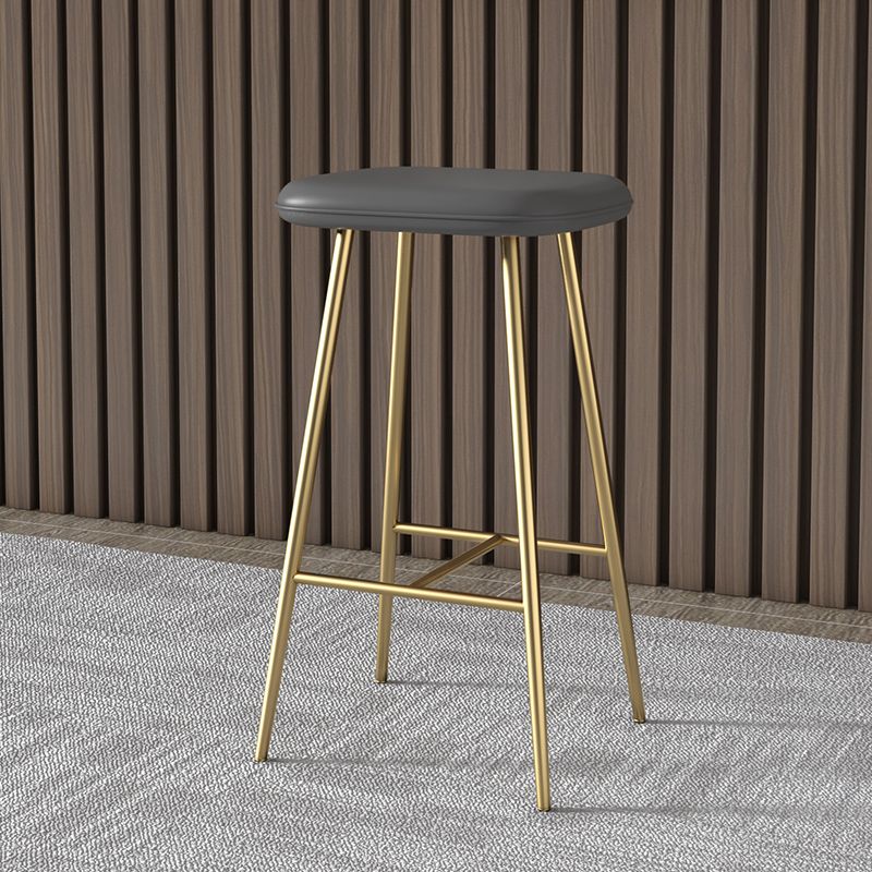 Glam Counter Bar Stool Armless Leather Rectangle Bar Stool with Footrest Clearhalo 'Bar Furniture' 'Bar Stools' 'bar_stools' 'furn' 'furn_bar_stools' 'furniture_bar_stools' 'Kitchen & Dining Furniture' 'kitchen&dining_furn' 'kitchen' 'kitchen_furn' Furniture' 1200x1200_36644682-8b0f-4619-bd06-8aac5b915093