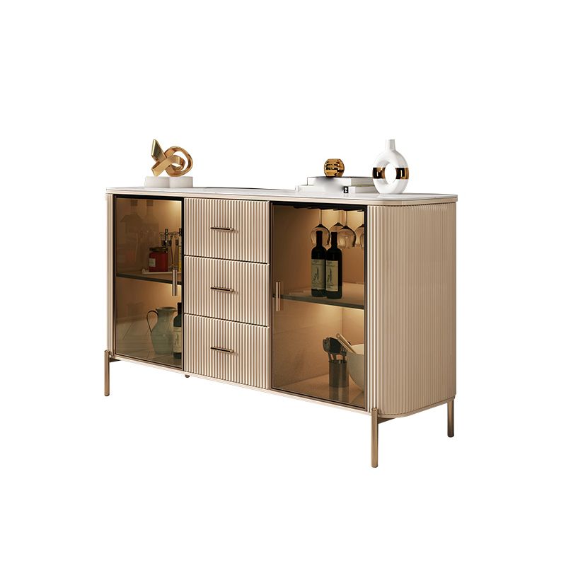 Buffet laboard in legno e pietra con 2 ripiani glam buffet tavolo