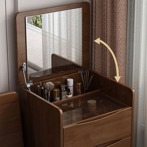 Contemporary 3 Drawer & Jewelry Vanity Desk Wood Makeup Vanity Desk Clearhalo 'Bedroom Furniture' 'furn' 'furn_makeup_vanities' 'Furniture' 'Makeup Vanities' 'makeup_vanities' 1200x1200_36662668-704c-44ff-b59f-ebbc67ef34a2