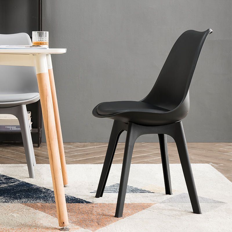 Nordic Style Armless Chair Plastic Upholstered Side Chair (Set of 2/4) Clearhalo 'Dining Chairs' 'Dining Tables & Seating' 'dining_chair' 'Furniture' 'furniture_dining_chair' 'Kitchen & Dining Furniture' 1200x1200_36663ba6-411e-4065-939d-4972f2d8dc14