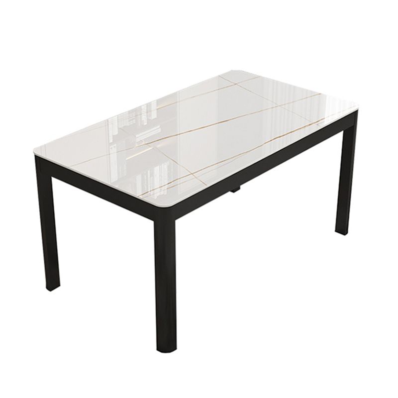 Metal Modern Rectangle Indoor Table Glass Top Table for Dining Room Clearhalo 'Dining Tables & Seating' 'Dining Tables' 'dining_table' 'furn' 'furn_dining_table' 'Furniture' 'furniture_dining_table' 'Kitchen & Dining Furniture' 'kitchen' 'kitchen_dining_table' 1200x1200_3666533d-34a8-4a98-8cd8-1b8eb7c08c47