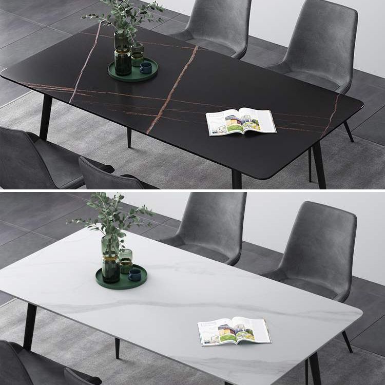 Industrial Home Sintered Stone Dining Table 4 Legs Carbon Steel Base Rectangle Table Clearhalo ' dining_table' 'Dining Tables & Seating' 'Dining Tables' 'furn' 'furn_dining_table' 'Furniture' 'furniture_dining_table' 'Kitchen & Dining Furniture' 'kitchen&dining_furn' 'kitchen' 'kitchen_dining_table' 1200x1200_366687ae-30c2-4d5c-bb1a-fb6250d882e4