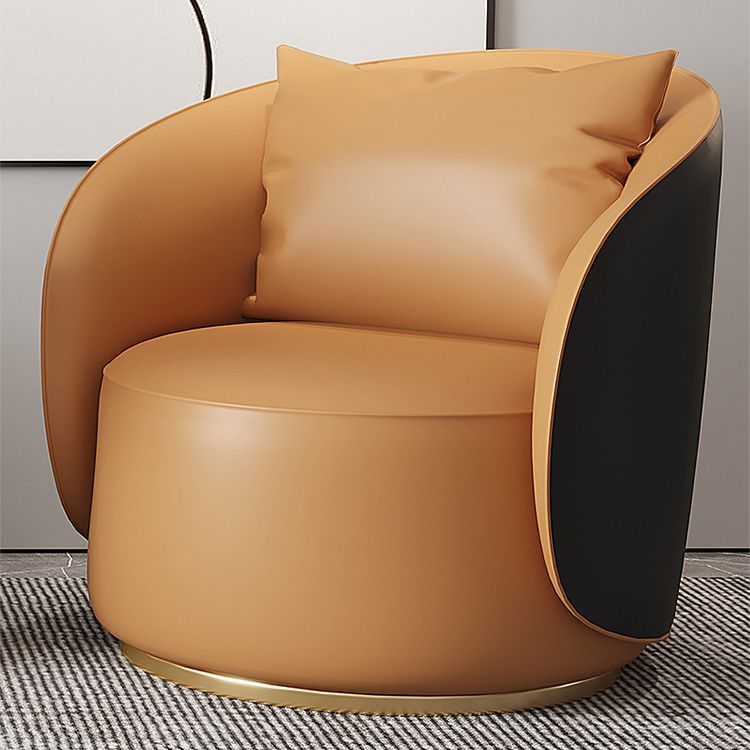 Faux Leather Arm Chair 30.70" High Recessed Arms Accent Chair