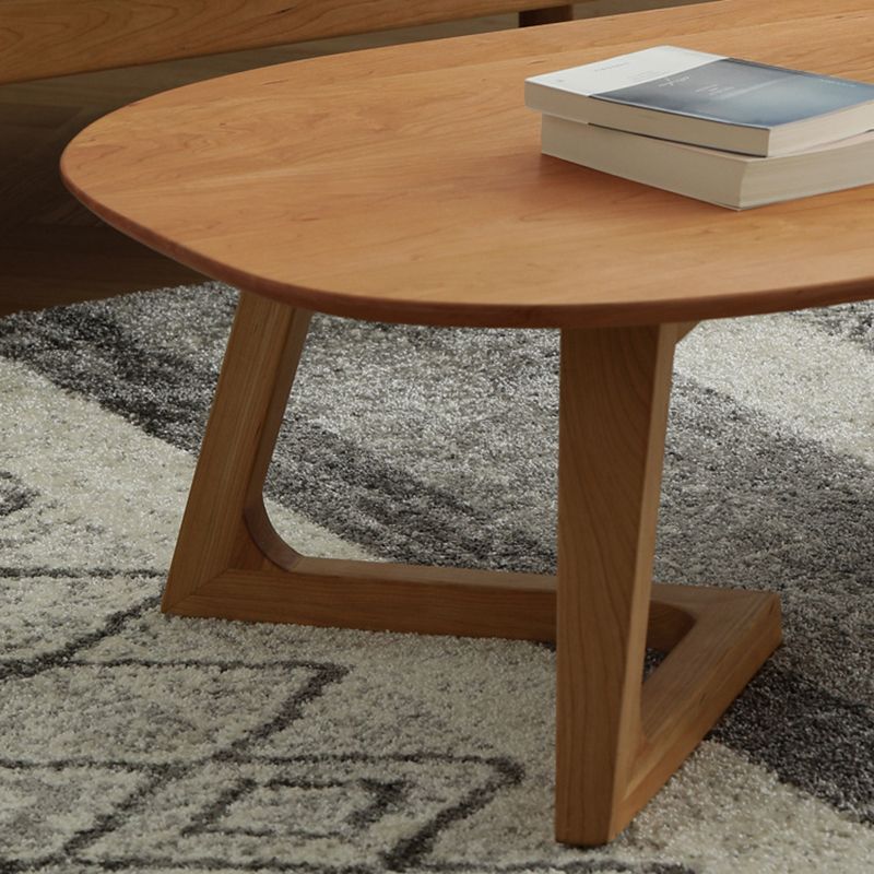 Tavolino da caffè in stile scandinavo Tavolino ovale in legno massello