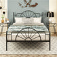 Modern Metal with Headboard with Metal Legs Camelback Open-Frame Bed