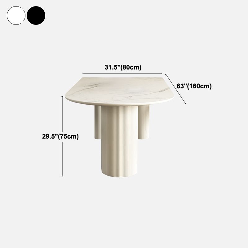 Free Form White Top Dining Table Minimalist Sintered Stone Table with 3 Legs Clearhalo ' dining_table' 'Dining Tables & Seating' 'Dining Tables' 'furn' 'furn_dining_table' 'Furniture' 'furniture_dining_table' 'Kitchen & Dining Furniture' 'kitchen&dining_furn' 'kitchen' 'kitchen_dining_table' 1200x1200_366a67d6-fe9f-4b4b-a185-40410423bbc1