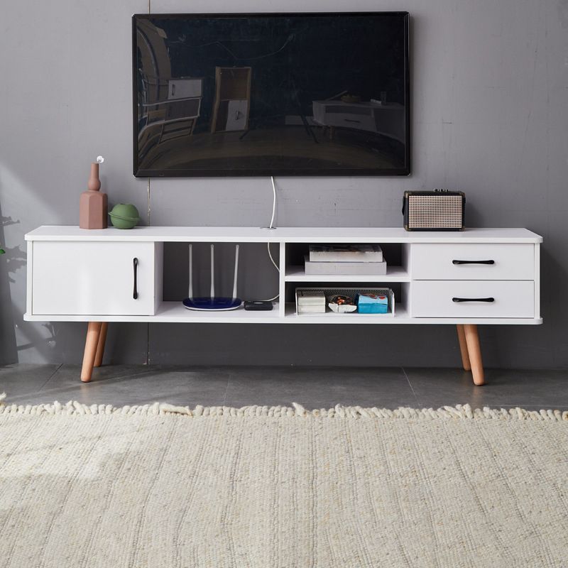 Solid Wood TV Stand & Media Console , Open Storage TV Console with Drawers Clearhalo 'furn' 'furn_tv_stands_entertainment_centers' 'Furniture' 'Living Room Furniture' 'TV Stands & Entertainment Centers' 'TV Stands & Media Storage Furniture' 'tv_stands_entertainment_centers' 1200x1200_366b100e-531e-4e18-a989-82f0a7bed237